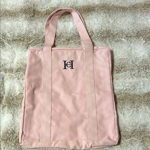 Carolina Herrera Pink Textured Tote Bag with Logo
